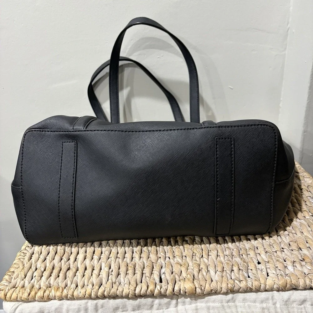 Kate Spade New York Black Leather Tote Bag Purse‎ Large Cow Leather Classic